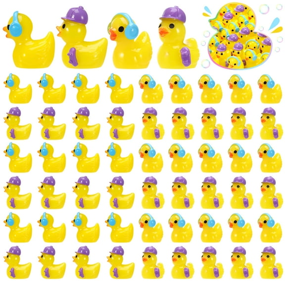sixwipe 60 Pcs Mini Resin Ducks Bulk, Tiny Cute Duck Figurines for Fairy Garden, Dollhouse Decor, Aquarium & Miniature Landscape, Small Decorative Ducks for DIY Crafts, Party Favors, Tiny Toys