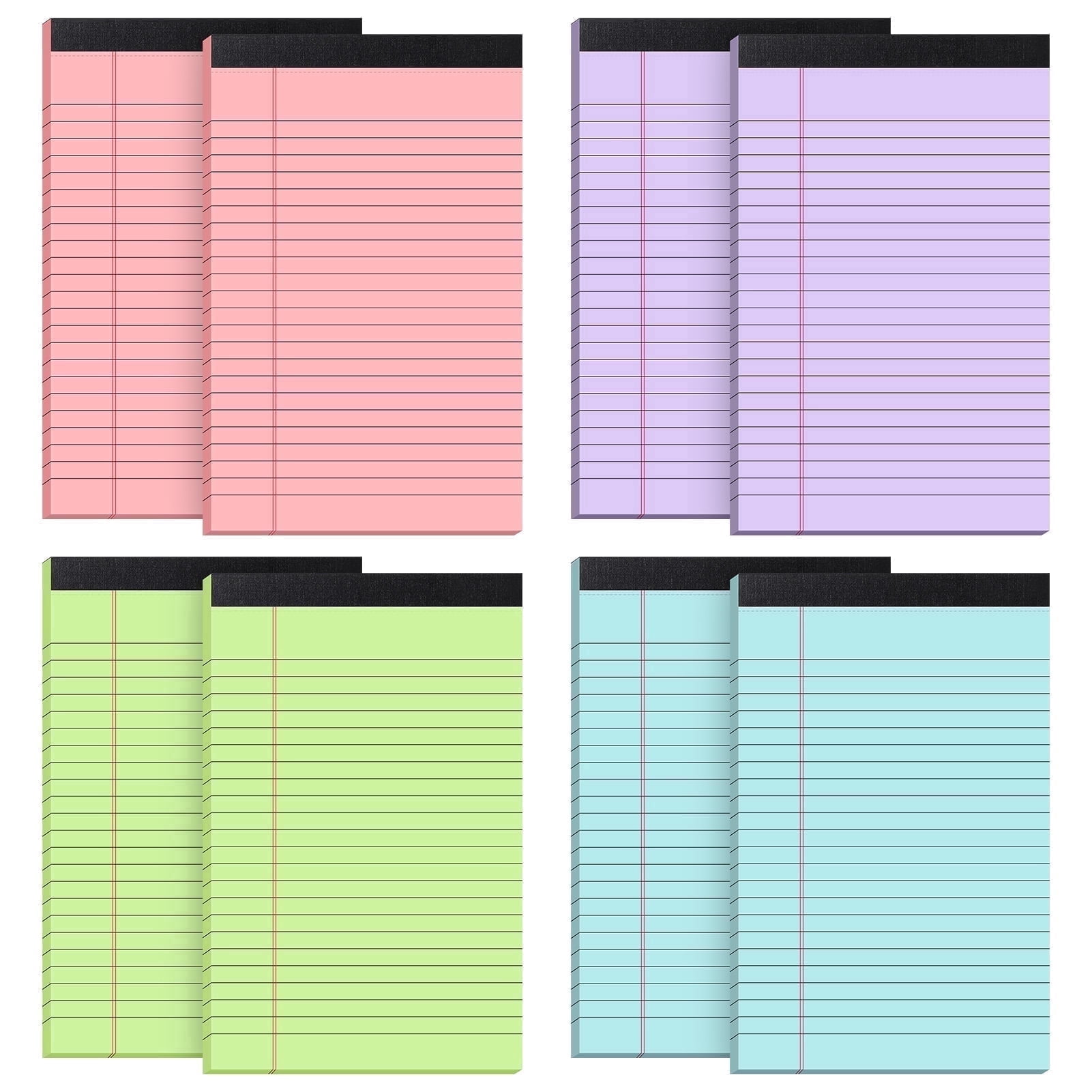 sixwipe 8Pcs Small Legal Pads, 5*8 InchColored Writing Pads, Multicolor ...