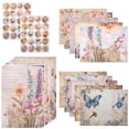 thumbnail image 1 of sixwipe 92 Pcs Watercolor Stationery Set with Envelopes, Lined with Adhesive Seal, Floral Butterfly Pattern, Multicolor, 1 of 7