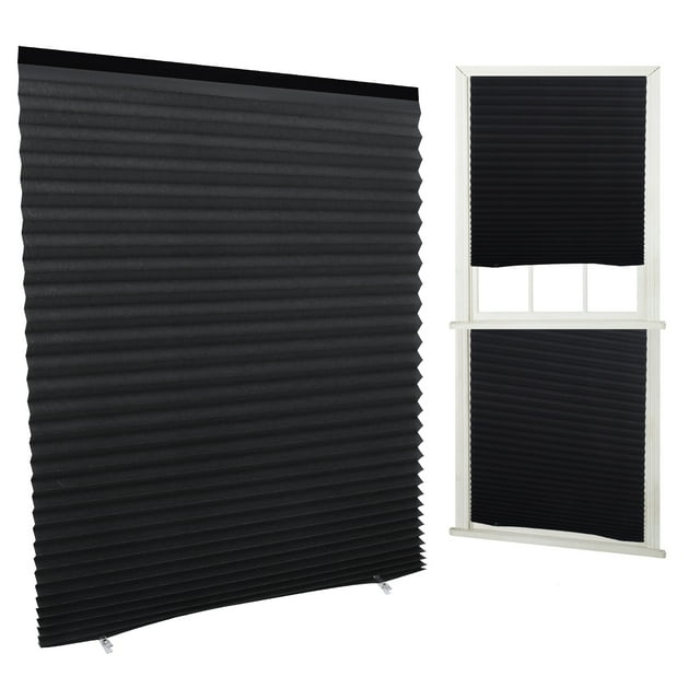 Sixwipe Blackout Pleated Shades, Cordless UV Blocking Blinds, Easy