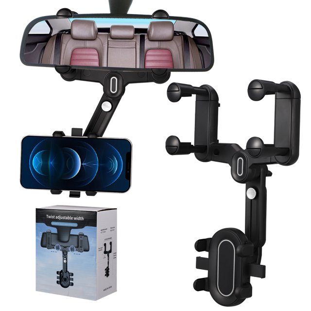 sixwipe Car Rear View Mirror Phone Holder, Universal Phone Car Mount