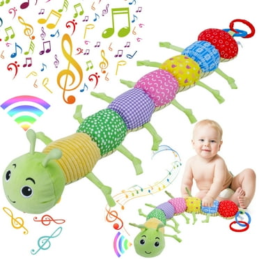 sixwipe Caterpillar Baby Musical Toy, Multicolor Infant Toy Crinkle Rattle Soft with Ruler Design, Early Learning Educational Toys with Rattles for Babies 0-3-6-12 Months