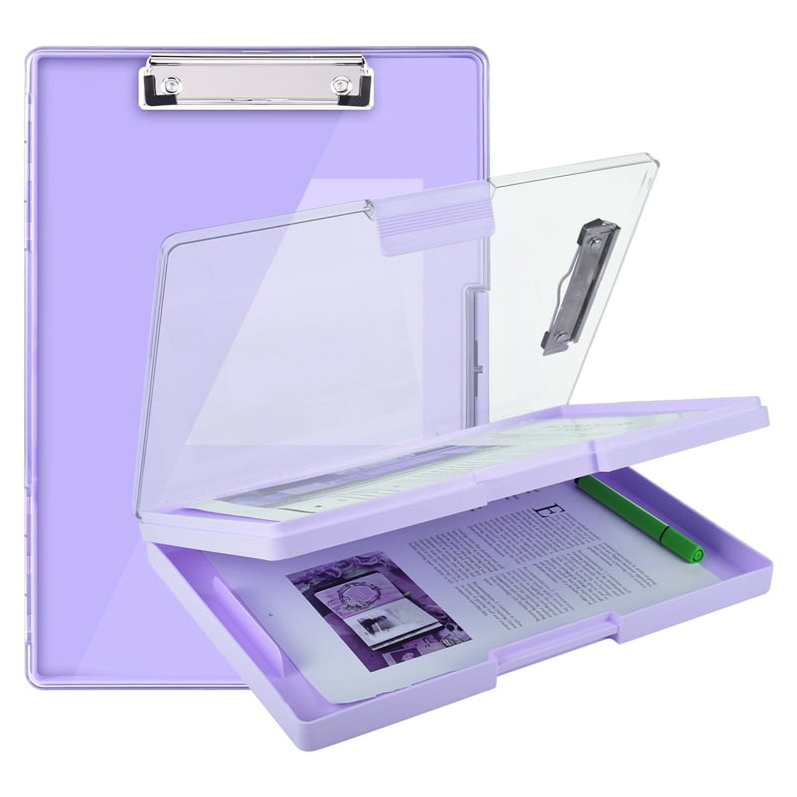 Walmart daily deals:  Sixwipe Clipboard with Storage, 8.5x11, Heavy-Duty, Side-Opening, Translucent, Purple