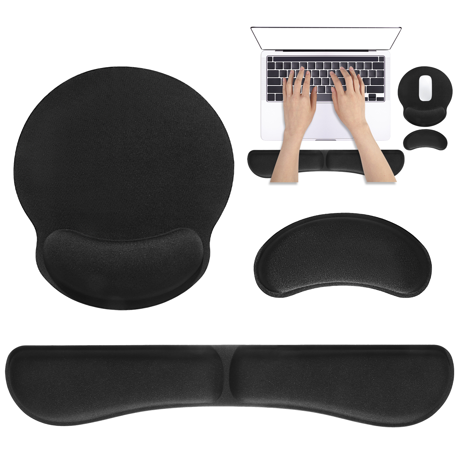 Mouse Wrist Rest Pad 17" Keyboard Wrist Rest Support Bar Memory Foam