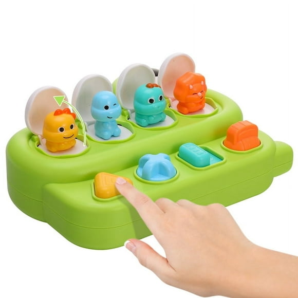 sixwipe Interactive Popup Toys for Baby, Pop-Up Activity Toy with Push Buttons, Early Developmental Cause and Effect Toys for Ages 18 Months+ Boys Girls