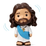 sixwipe Jesus Bobblehead for Car Dashboard, 3.5" Mini Religious Figurine, Resin Christian Car Decor, Tiny Jesus Statue with Nodding Head, Desk & Home Ornament Gift for Loved Ones
