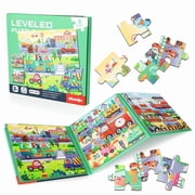 sixwipe Traffic Magnetic Puzzle Set for Kids Ages 3-6, Educational Road Trip Travel Toys, 25-30-42 Pieces Traffic Learning Puzzles, Car Activities & Gifts for Children Girls Boys