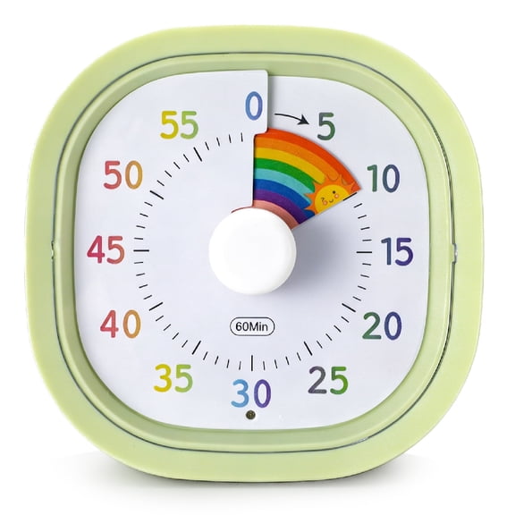 sixwipe Visual Timer with 3 Alert Modes, 60 Minute Countdown Timer for Kids Desk Study, Teaching, Kitchen Cooking, Office Meetings, Time Management with Pause Status Light
