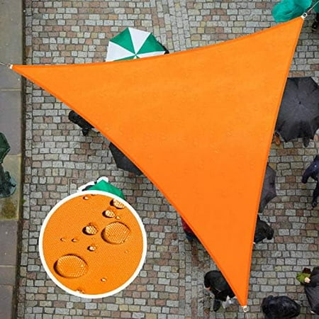 size 16' x 18' x 24.1' orange ctslt triangle waterproof sun shade sail canopy awning shelter, 95% uv block water resistant, garden carport outdoor patio - 3 years warranty
