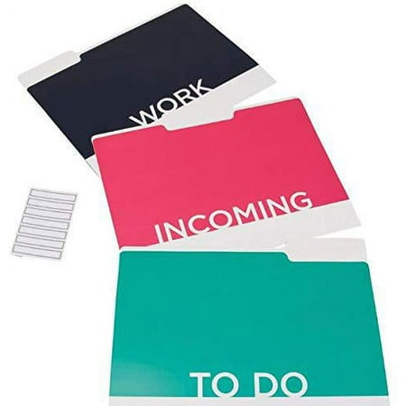 sjw reversible standard file folders, set of 3
