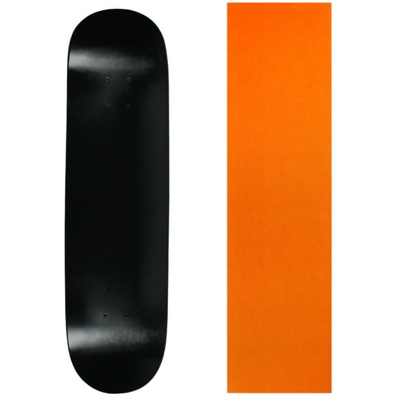 skateboard deck pro 7-ply canadian maple dip black with griptape 7.5" - 8.5"