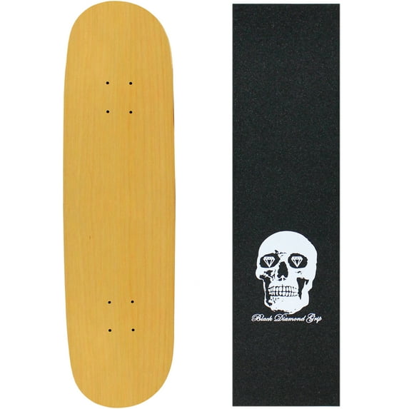 skateboard deck pro 7-ply canadian maple natural with griptape 7.5" - 8.5"