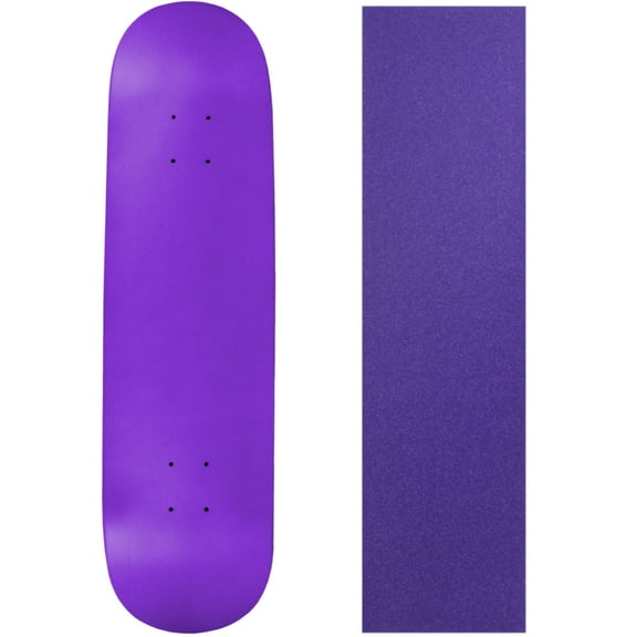 skateboard deck pro 7-ply canadian maple neon purple with griptape 7.5" - 8.5"