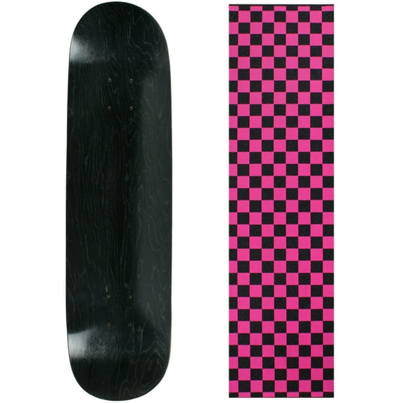 skateboard deck pro 7-ply canadian maple stained black with griptape 7.5" - 8.5"