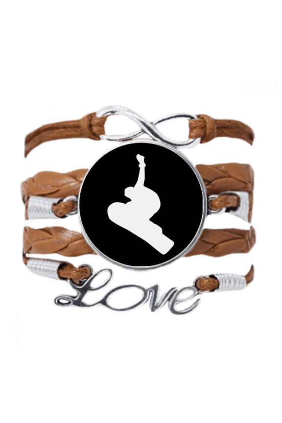 skateboarding sport black jumping outline bracelet love chain ornament wristband