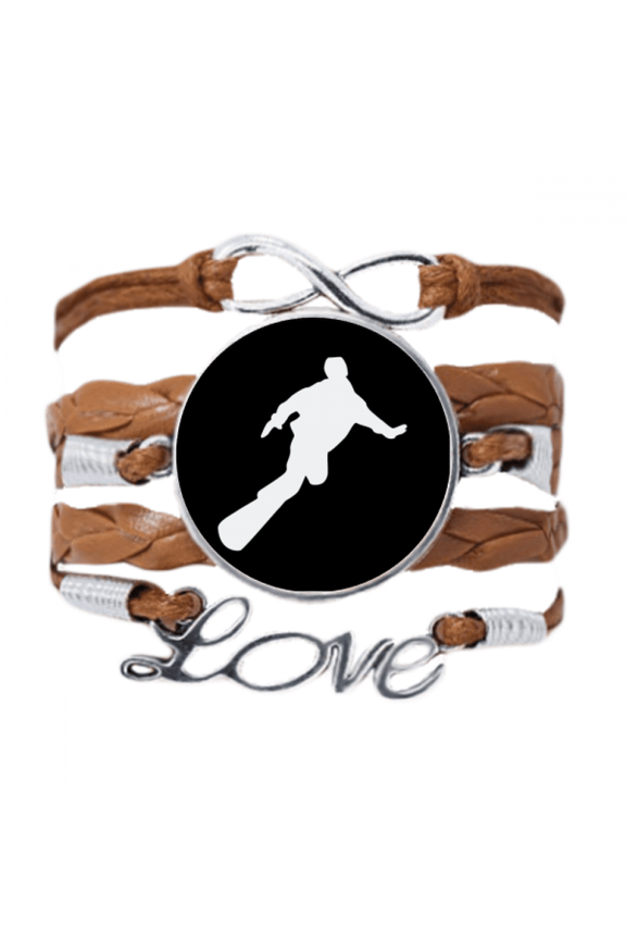 skateboarding sport black outline bracelet love chain ornament wristband