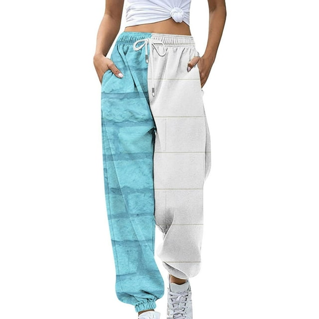 skfvkab Fashion Women's Loose Sequins Tie Dye Printed Casual Pants Side