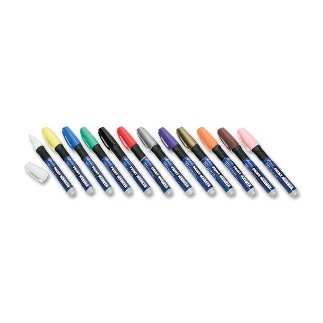 skilcraft Marker Point Style Bullet Paint Marker, Assorted Color - 1 Dozen