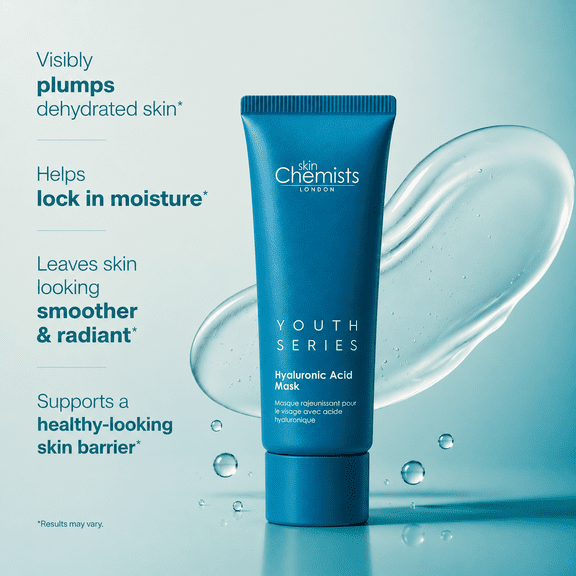 skinChemists Youth Series 1% Hyaluronic Acid Moisture Boost Mask Cream for Dry, Dehydrated Skin, 50ml