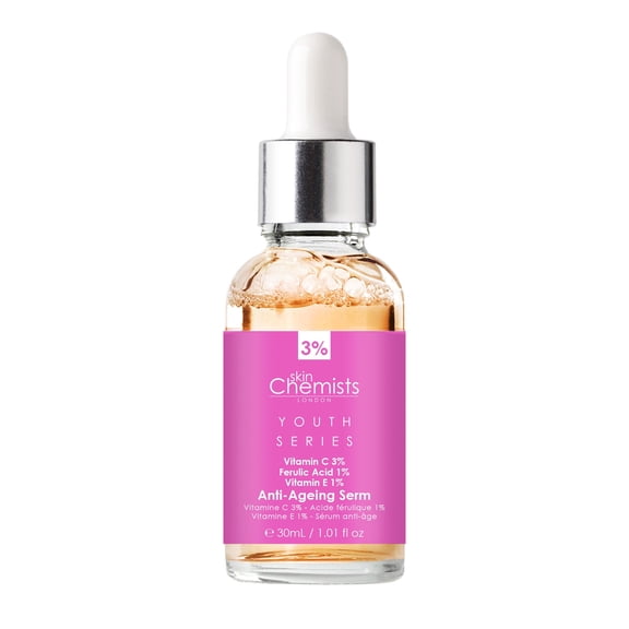 skinChemists Youth Series Vitamin C 3% Anti-Ageing Serum with Ferulic Acid & Vitamin E, 30ml