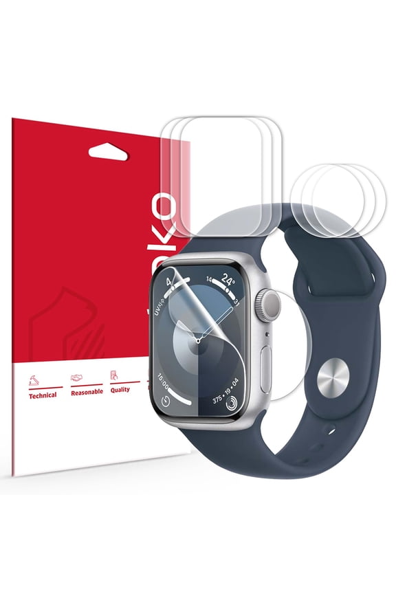 [3+3 PCS] Full Coverage Back & Screen Protector for Apple Watch 10 42mm (2024), Easy Install, Flexible Film, Anti-Scratch, Heart Rate Sensor Protection