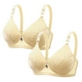 thumbnail image 1 of skpabo 2Pc Push Up Bra Front Fastening Bras for Women Comfortable Non-Steel Ring Comfortable Adjustable Front Open Buckle Gathered Large Size Solid Colour Breathable Bra Underwear, 1 of 4
