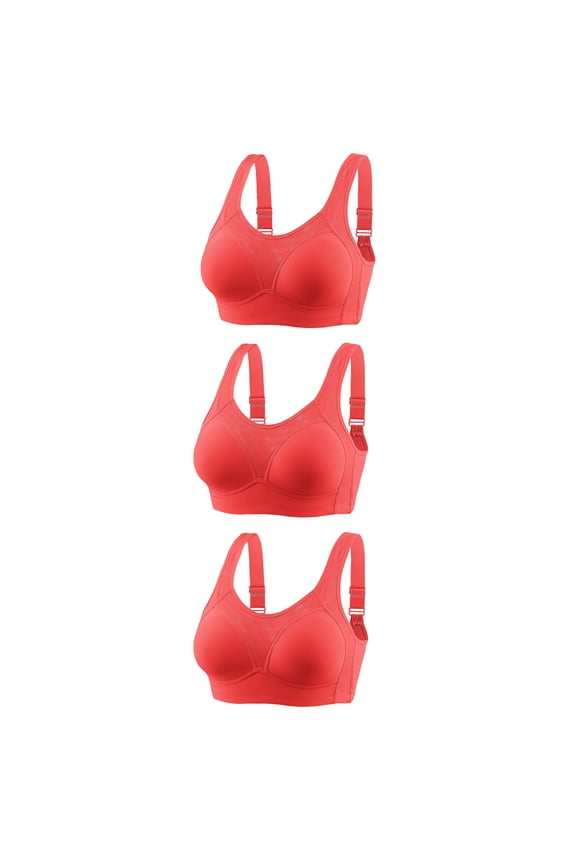 3Pc Women's Push Up Bra Non-Steel Ring Gathered Nursing Bra Anti-Glare Wipe Daily Bra for Outgoing Holiday Size 8-18