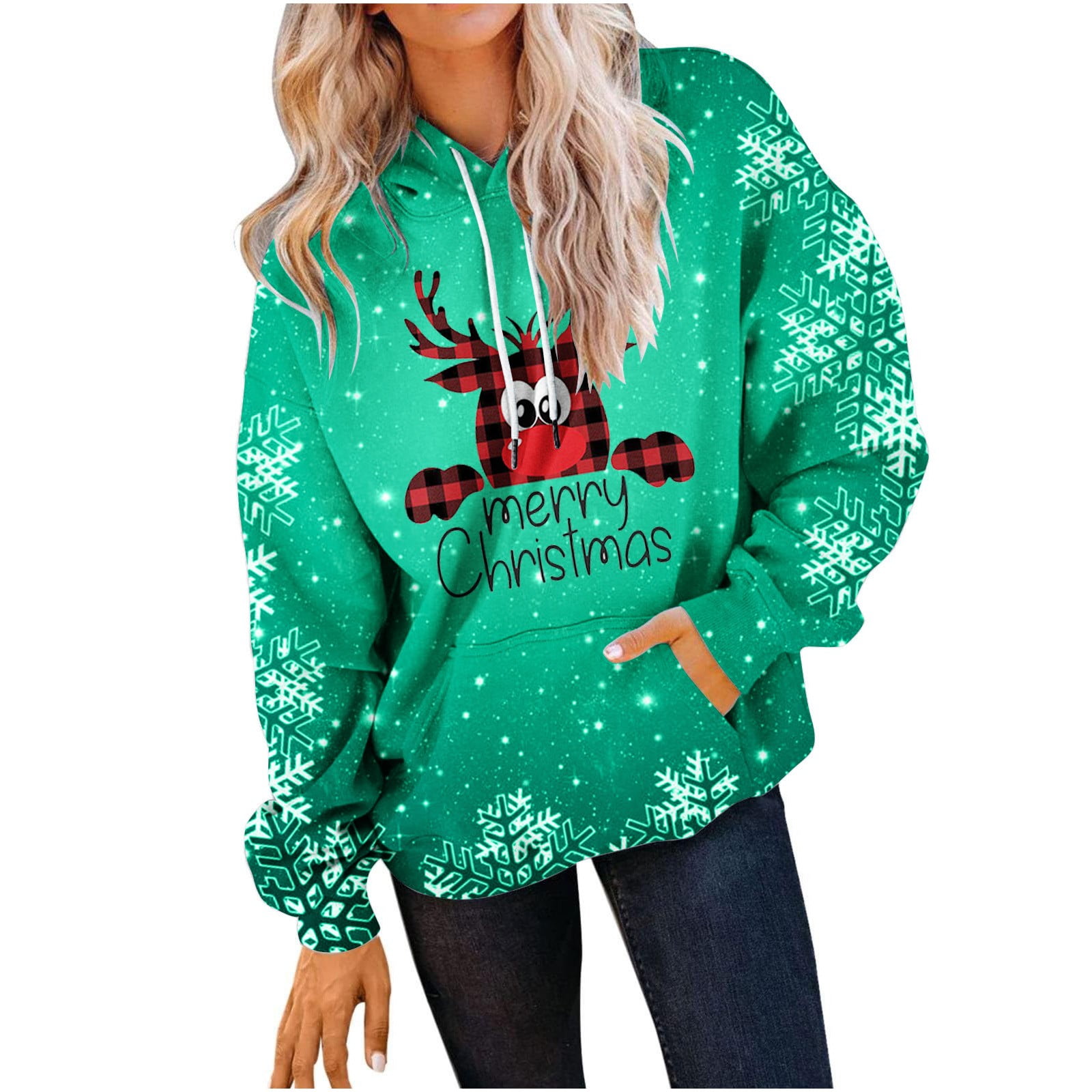 Ladies christmas hoodies hot sale