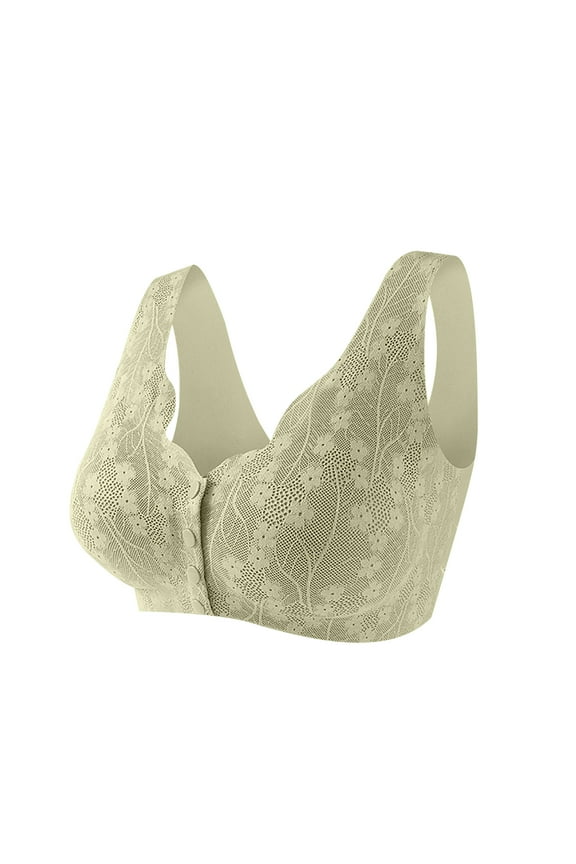 Front Fastening Bras for Women Ladies Push Up Bra Backless Bra Front Open Buckle Without Steel Ring Lace Bra Ultra-Thin Models Large Size Bra for Holiday Outgoing Size