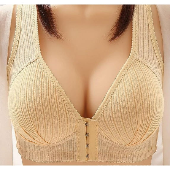 skpabo Front Fastening Bras for Women Push Up Bra Front Buckle Type Anti-Sagging Gathered Collect Vice Breasts Without Steel Ring Sexy Large Size Thin Underwear Ladies Bra Size