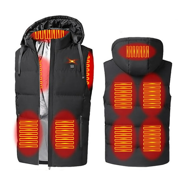 skpabo Heated Gilet for Men Heated Body Warmer Heated Vest Hooded