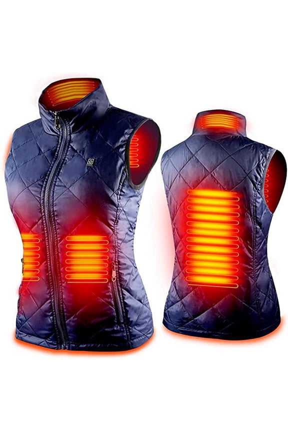 Heated Gilet for Women Heated Body Warmer USB Charging Electric Heated Jacket 5 Zone Heated Vest Winter Warm Vests Coats for Hunting Outdoor (No Battery)