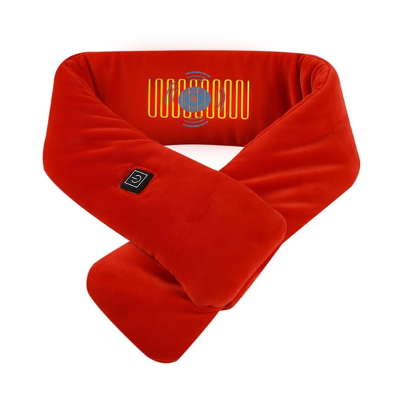 skpabo Heated Scarf for Women Men USB Heated Scarf with Power Bank Ladies Winter Fleece Scarf with Heating Pad Unisex Rechargeable Heated Neck Scarf Heating Scarf Washable