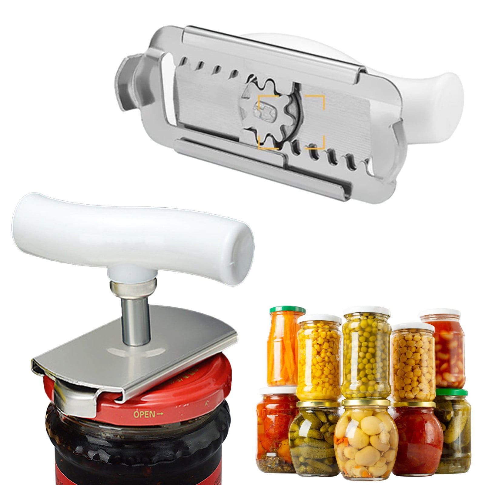 skpabo Heavy Duty Stainless Steel Smooth Edge Manual Hand Held Can