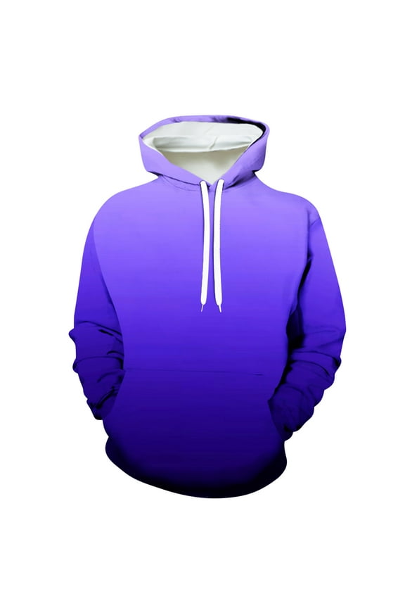 Hoodies for Men Warehouse Mens Hooded Sweatshirts Gradient Print Pullover Long Sleeve Tops Casual Drawstring Hooded Sportswear with Pocket Size 8-20