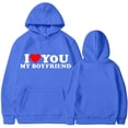 thumbnail image 1 of skpabo I LOVE YOU MY BOYFRIEND Sweatshirt for Women Long Sleeve Hooded Sweater Casual Outwear Blouse Tops Co-ed Hooded Fashion Fleece Pocket Sweatshirt Jacket, 1 of 3