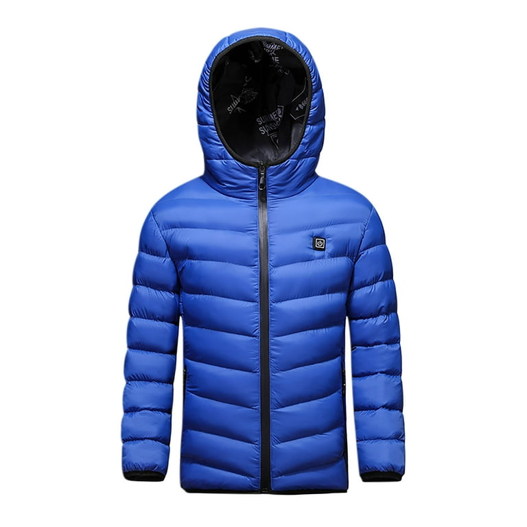 skpabo Kids Heated Jacket Winter Warm Hooded Coat Lightweight