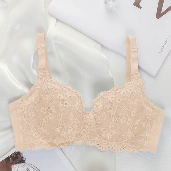skpabo Lace Push Up Bra Corset Bra Women's Non-Steel Ring Non-Marking Top Support Underwear Comfortable Gathering Anti-Glare Fixed One-Piece Bra for Outgoing Holiday Size