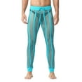 thumbnail image 1 of skpabo Men's Fishnet Pants Mesh See Through Muscle Leggings Stretchy Drawstring Long Pants, 1 of 5