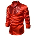 thumbnail image 1 of skpabo Men's Sparkly Dress Shirts Warehouse Mens Sequins Dress Shirts Long Sleeve Business Regular Fit Work Shirt Slim Fit Stylish Casual Party Costume Formal Classic Shirts, 1 of 4