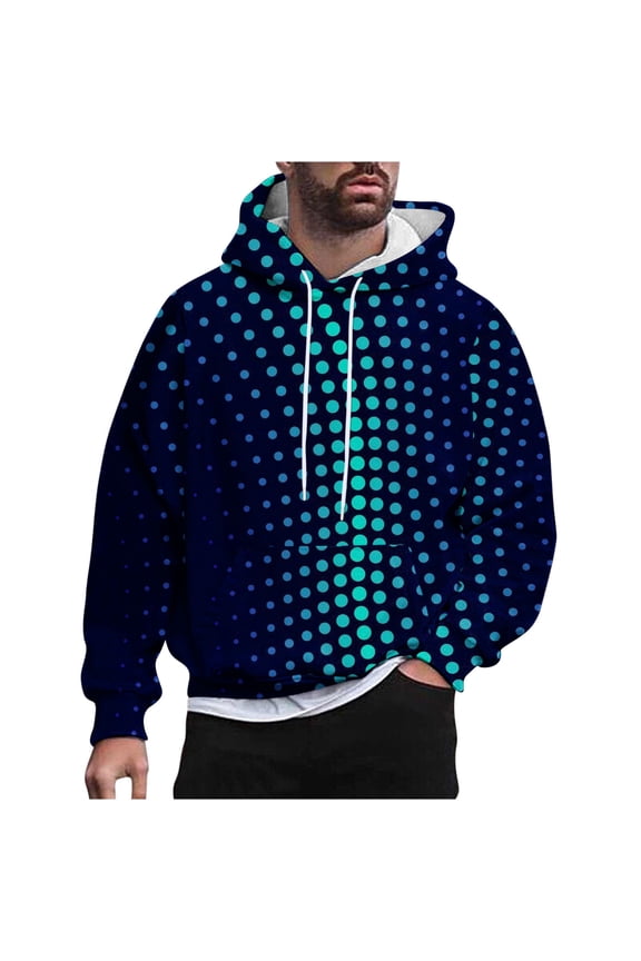 Mens Hoodie Warehouse Mens Long Sleeve Tops Gradient 3D Print Hooded Sweatshirts Pullover Casual Drawstring Hoodie Loose Sportswear with Pockets Size 8-20