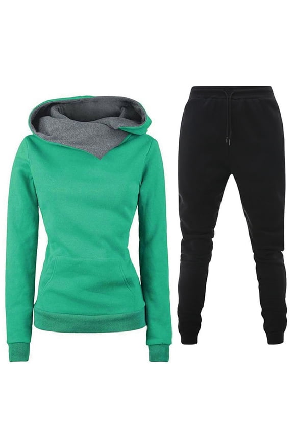 Two Piece Outfit Women Long Sleeve Pullover Tops and Drawstring Pants Tracksuit Lounge Sets Ladies Plain Sport Activewear Lounge Wear Oversize Casual Suits