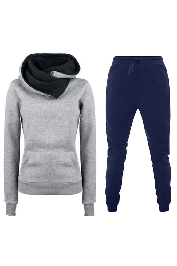 Two Piece Outfit Women Long Sleeve Pullover Tops and Drawstring Pants Tracksuit Lounge Sets Ladies Plain Sport Activewear Lounge Wear Oversize Casual Suits