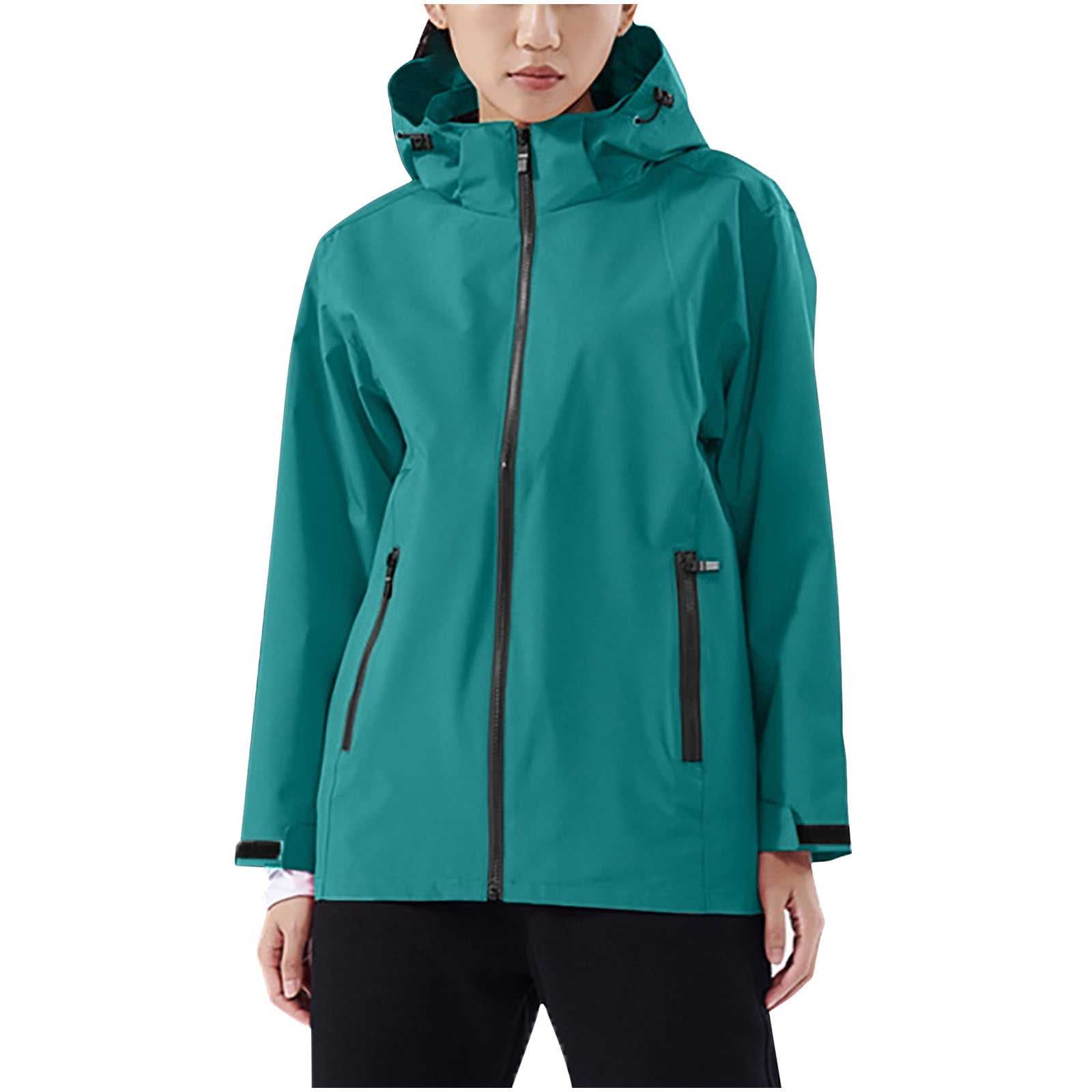 skpabo Waterproof Jackets Women Outdoor Plus Size Rainproof Coat