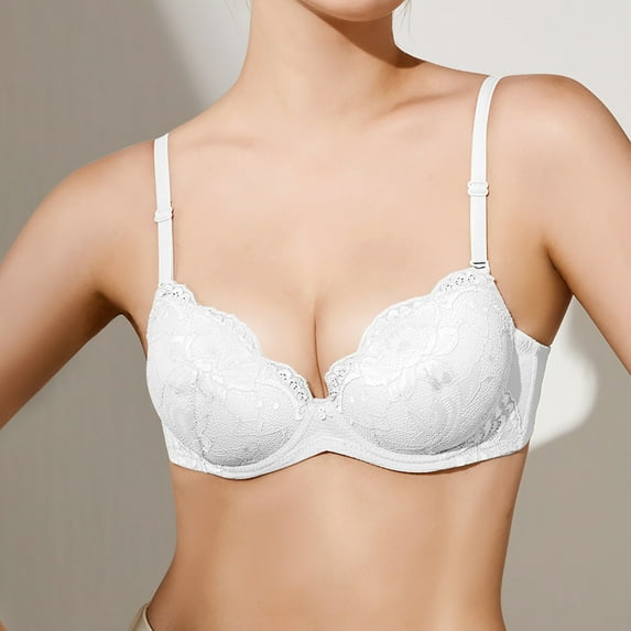 skpabo Women Spaghetti Strap Corset Bra Bras Push Up Bra Non-Steel Ring Non-Marking Top Support Underwear Comfortable Gathering Anti-Glare Fixed One-Piece Bra for Work Office Size