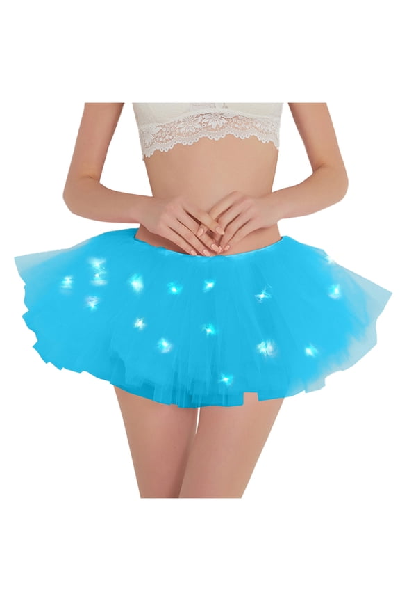 Women Tutu Skirt Illuminated With Light Lady Girls Skirts Swing Mesh Pleated Half-Body Skirt Saree Puffy Skirt Fancy Dress Fancy Dress Halloween Costume Pink Tutu Tutu White Tutu You Can Tutu