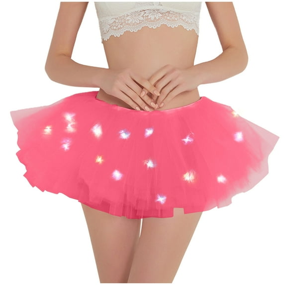 skpabo Women Tutu Skirt Illuminated With Light Lady Girls Skirts Swing Mesh Pleated Half-Body Skirt Saree Puffy Skirt Fancy Dress Fancy Dress Halloween Costume Pink Tutu Tutu White Tutu You Can Tutu