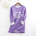 thumbnail image 1 of skpabo Women loose causal Sweatshirt - Ladies Thick Fleece Sweatshirt Casual Pullover Velvet Warm Underwear Tops for Work Officce, 1 of 4