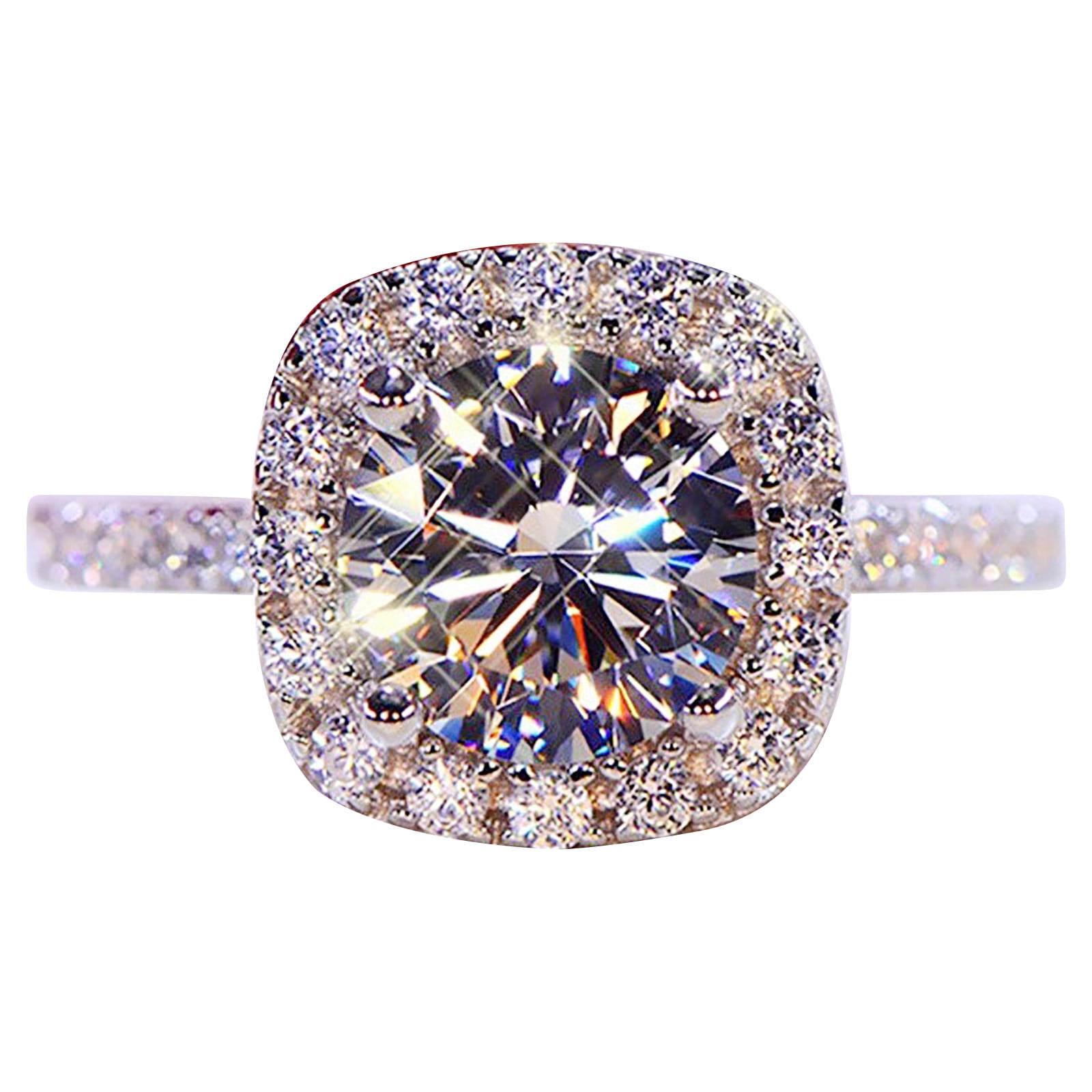 skpabo Women's Artificial Diamond Ring Set Exquisite Ring Jewelry Birthday Mother's Day Gift