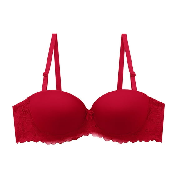 skpabo Women's Comfy Corset Bra Push Up Bra Non-Steel Ring Non-Marking Top Support Underwear Comfortable Gathering Anti-Glare Fixed One-Piece Bra for Work Office Size